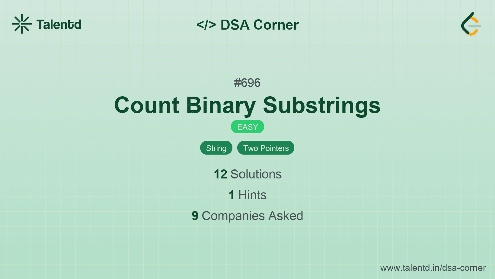 Problem visualization for Count Binary Substrings
