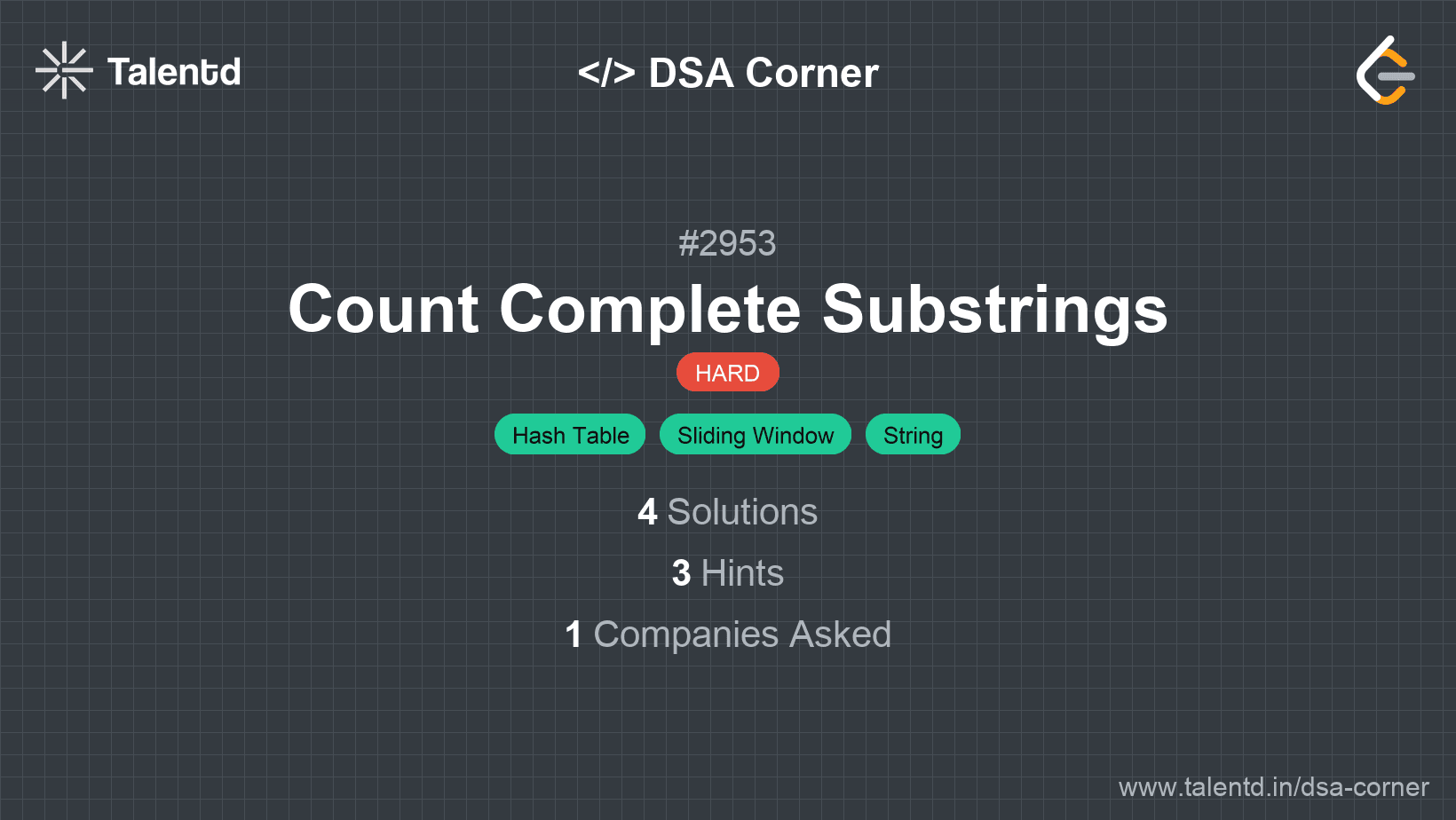Problem visualization for Count Complete Substrings