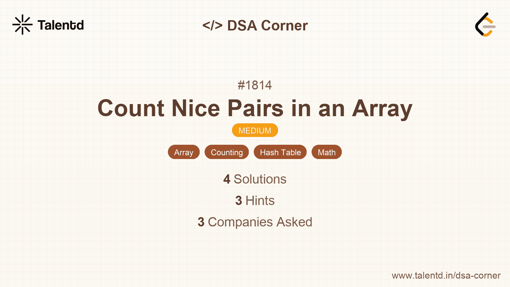 Problem visualization for Count Nice Pairs in an Array