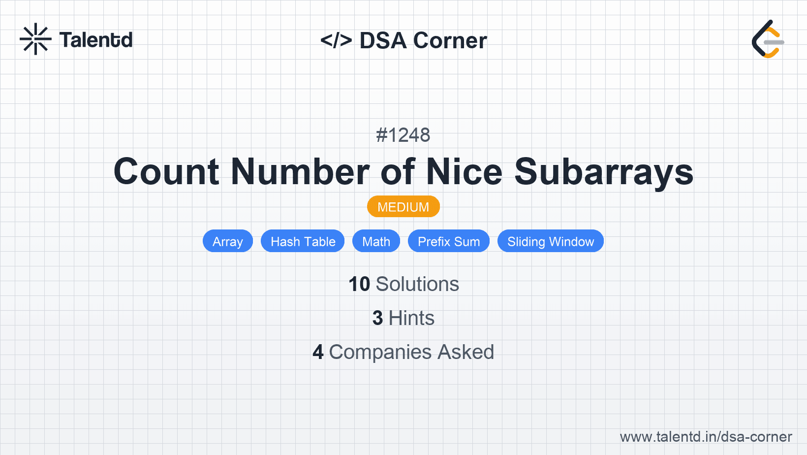 Problem visualization for Count Number of Nice Subarrays