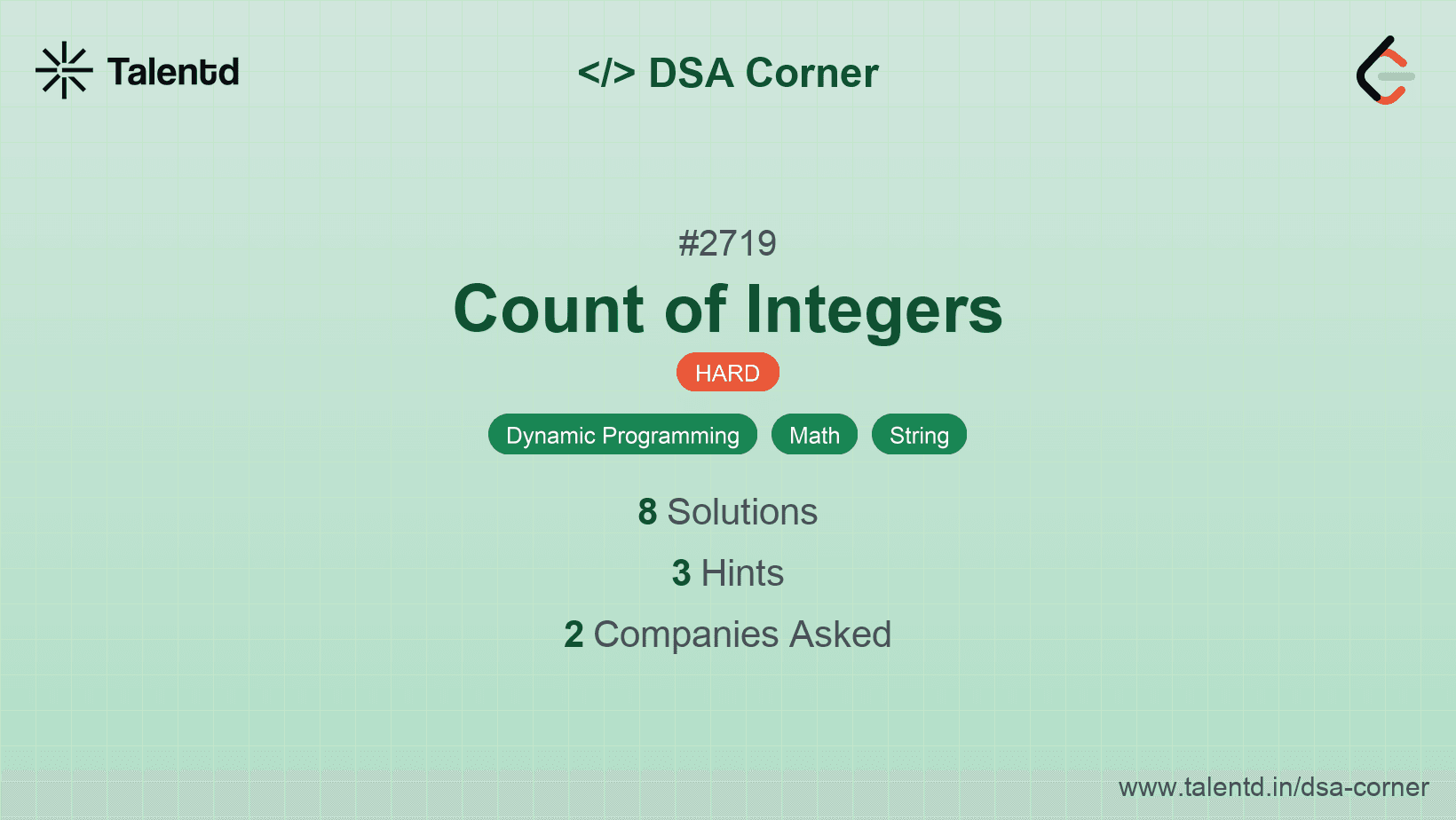 Problem visualization for Count of Integers