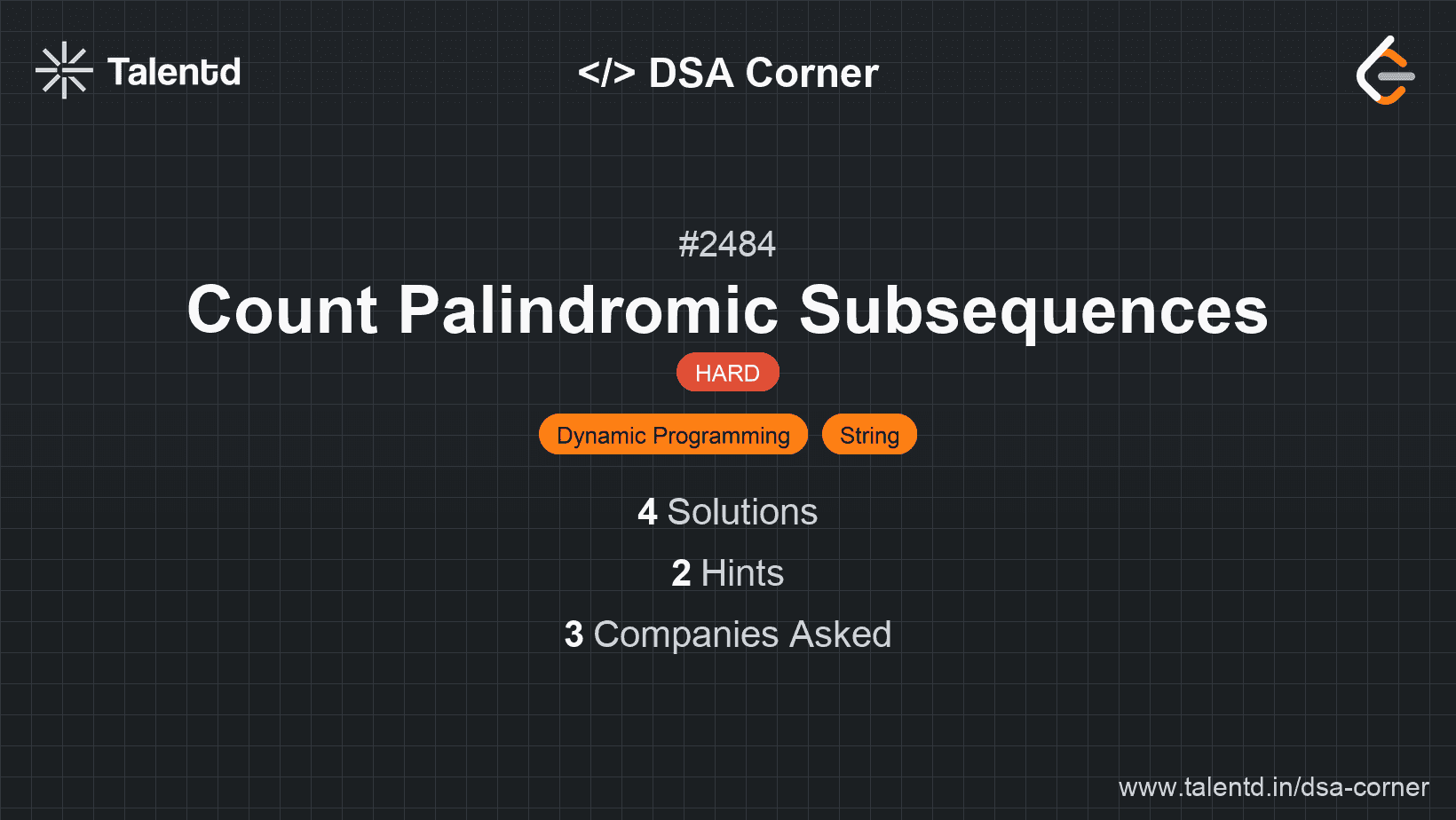Problem visualization for Count Palindromic Subsequences