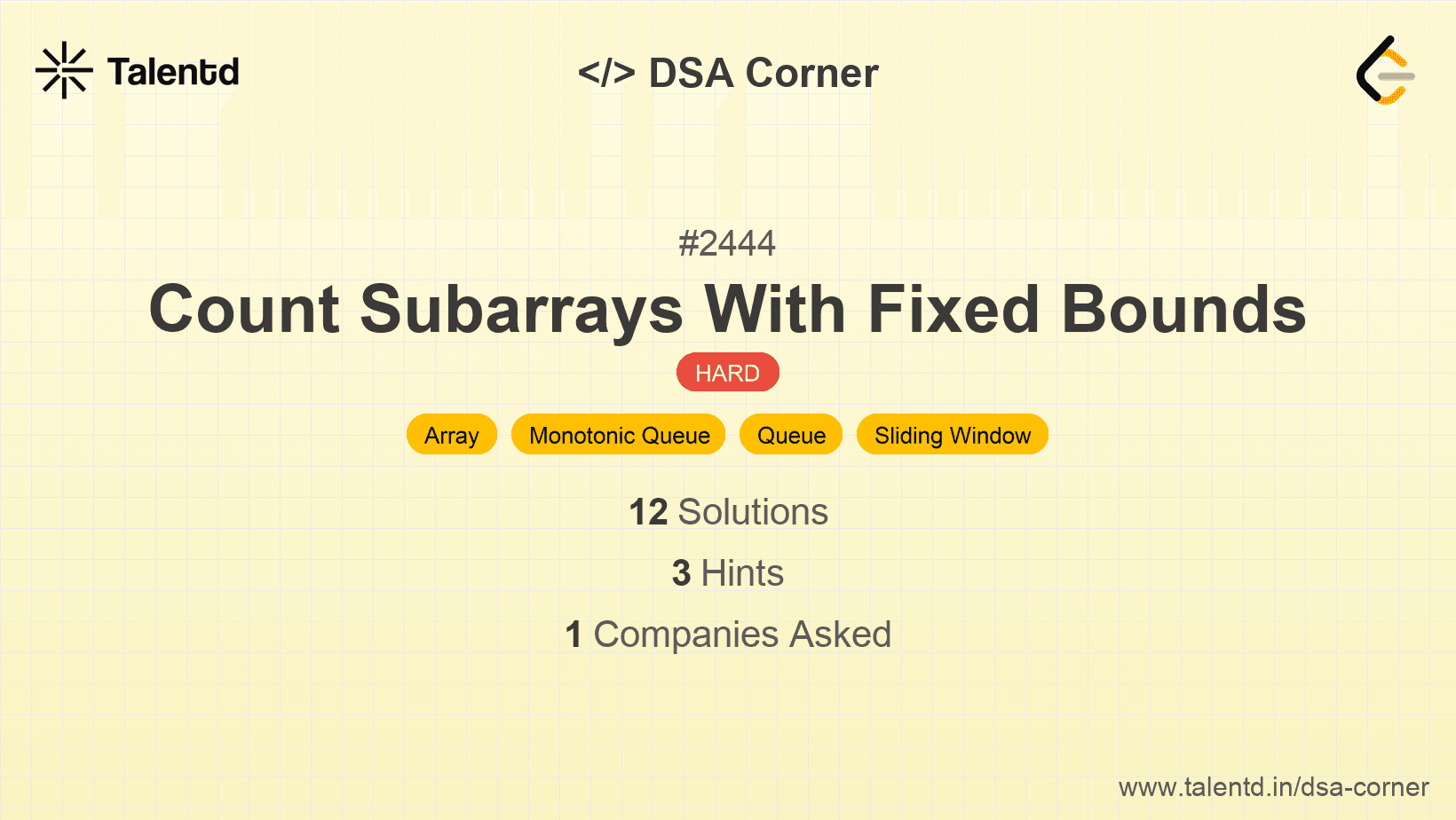 Problem visualization for Count Subarrays With Fixed Bounds