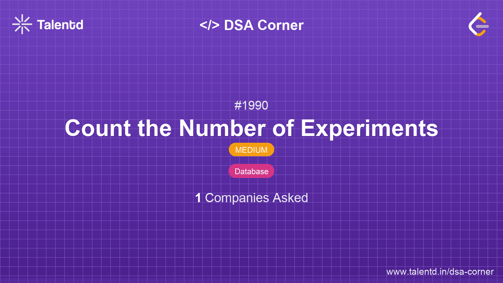 Problem visualization for Count the Number of Experiments