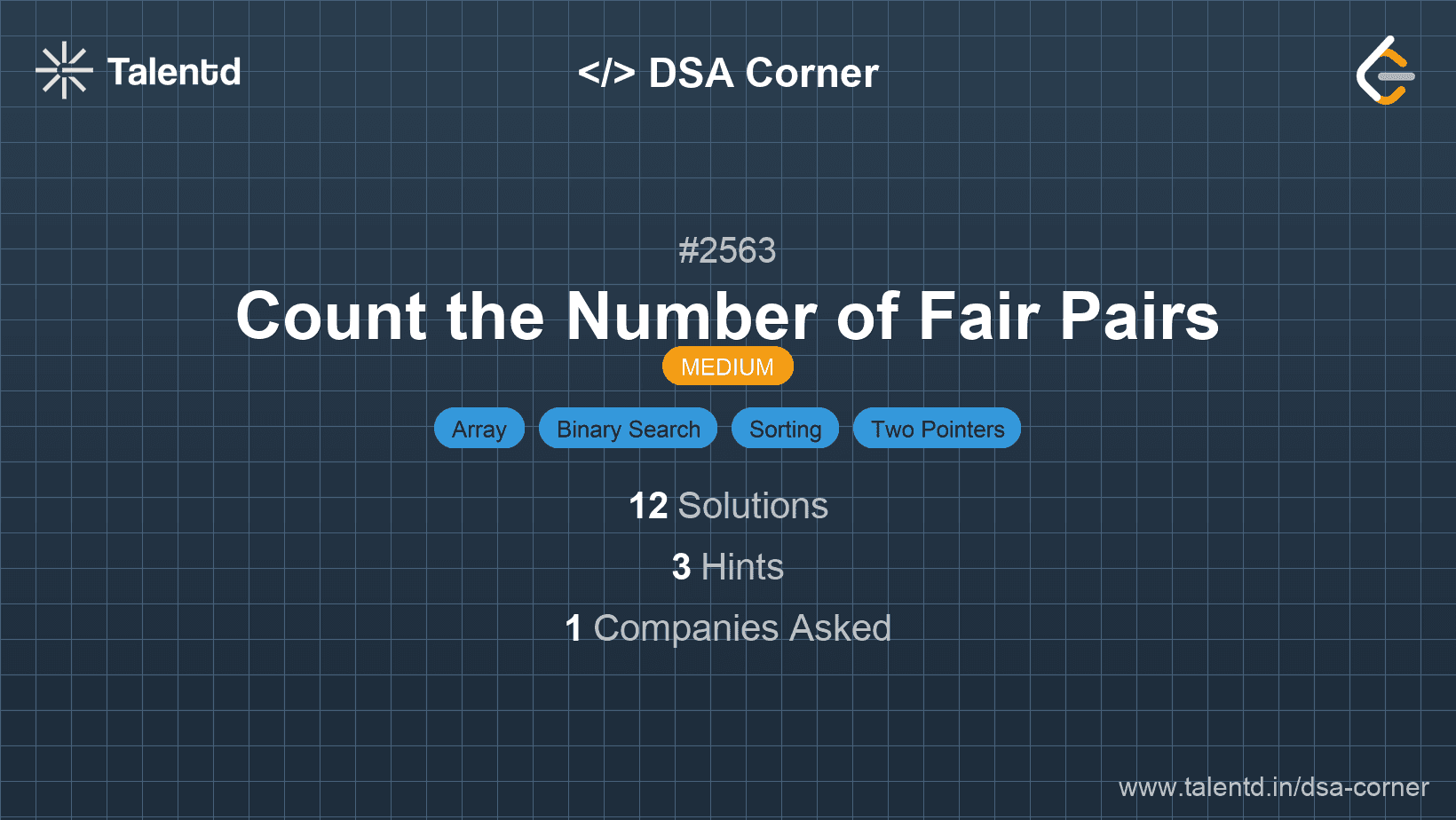 Problem visualization for Count the Number of Fair Pairs