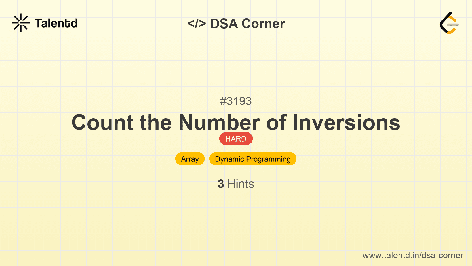 Problem visualization for Count the Number of Inversions