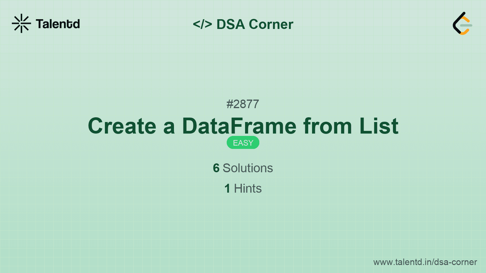 Problem visualization for Create a DataFrame from List