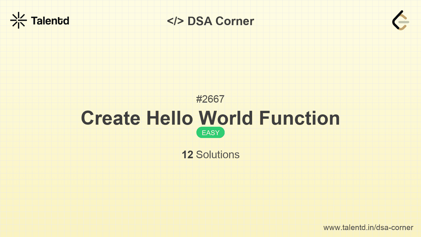 Problem visualization for Create Hello World Function