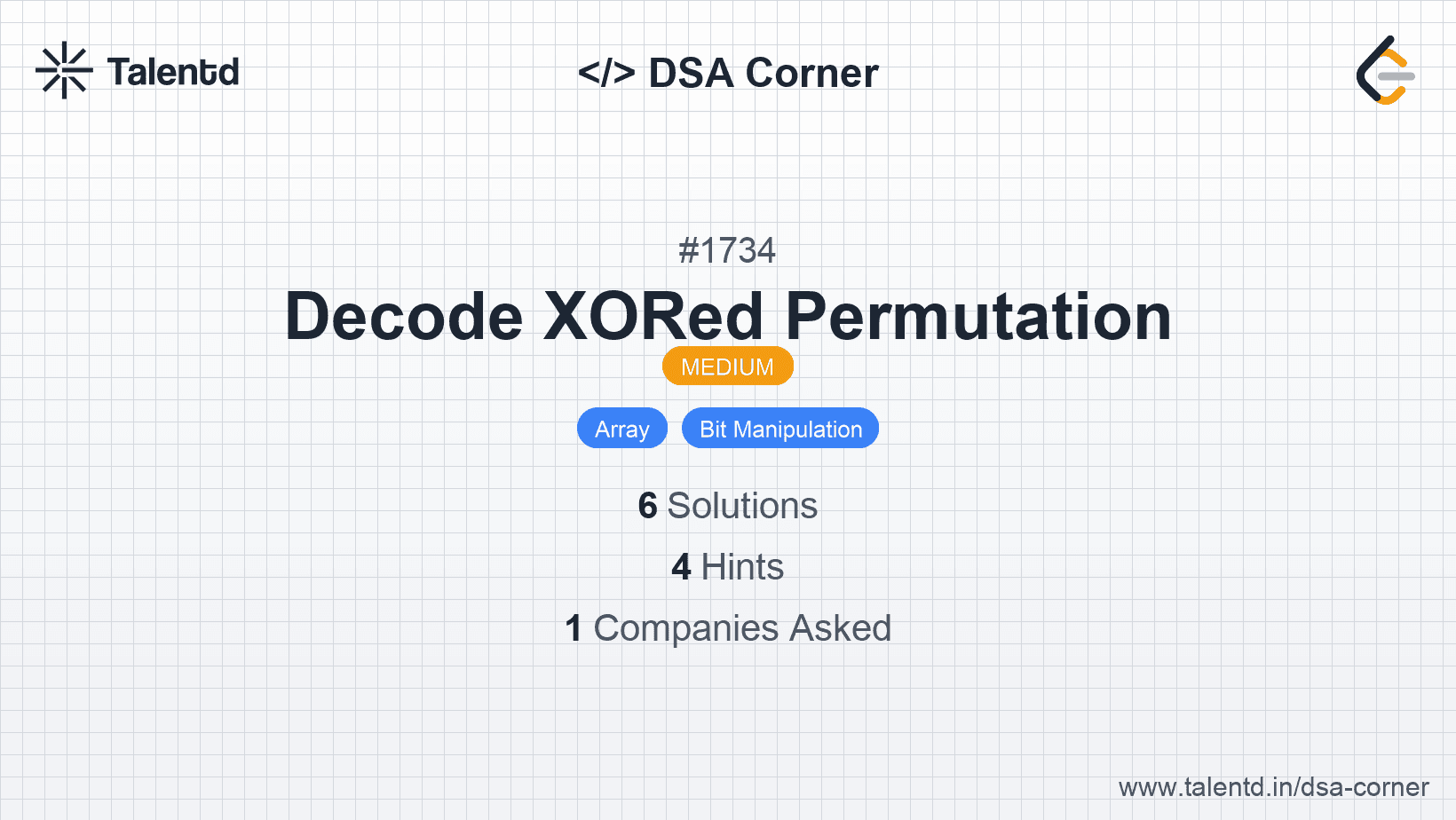 Problem visualization for Decode XORed Permutation