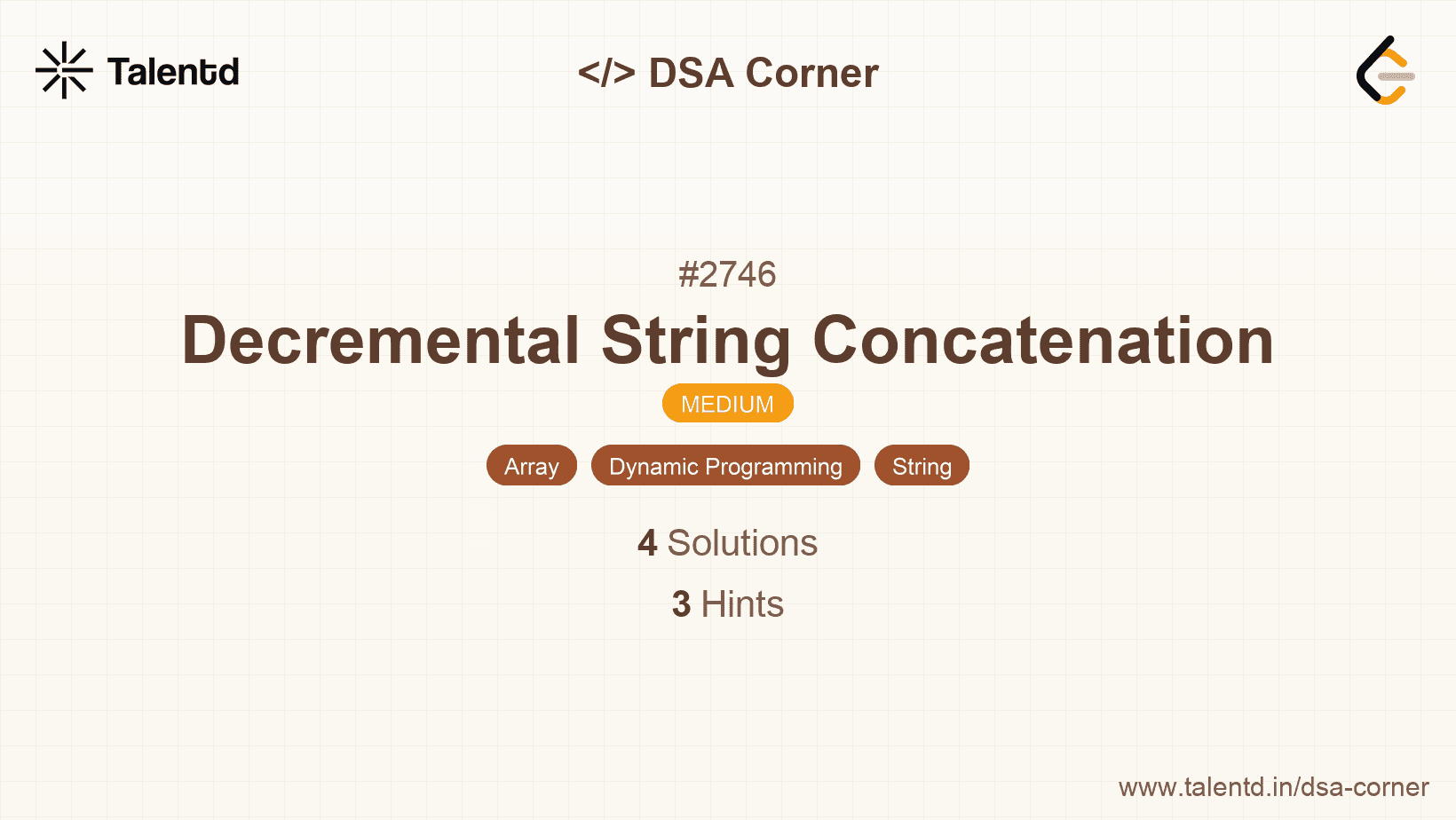 Problem visualization for Decremental String Concatenation