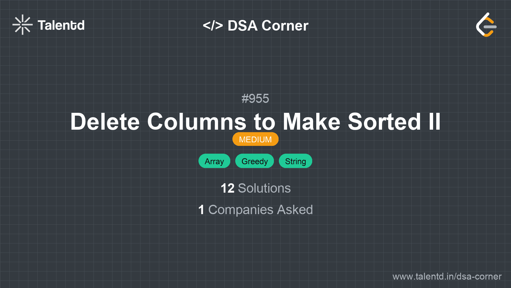 Problem visualization for Delete Columns to Make Sorted II