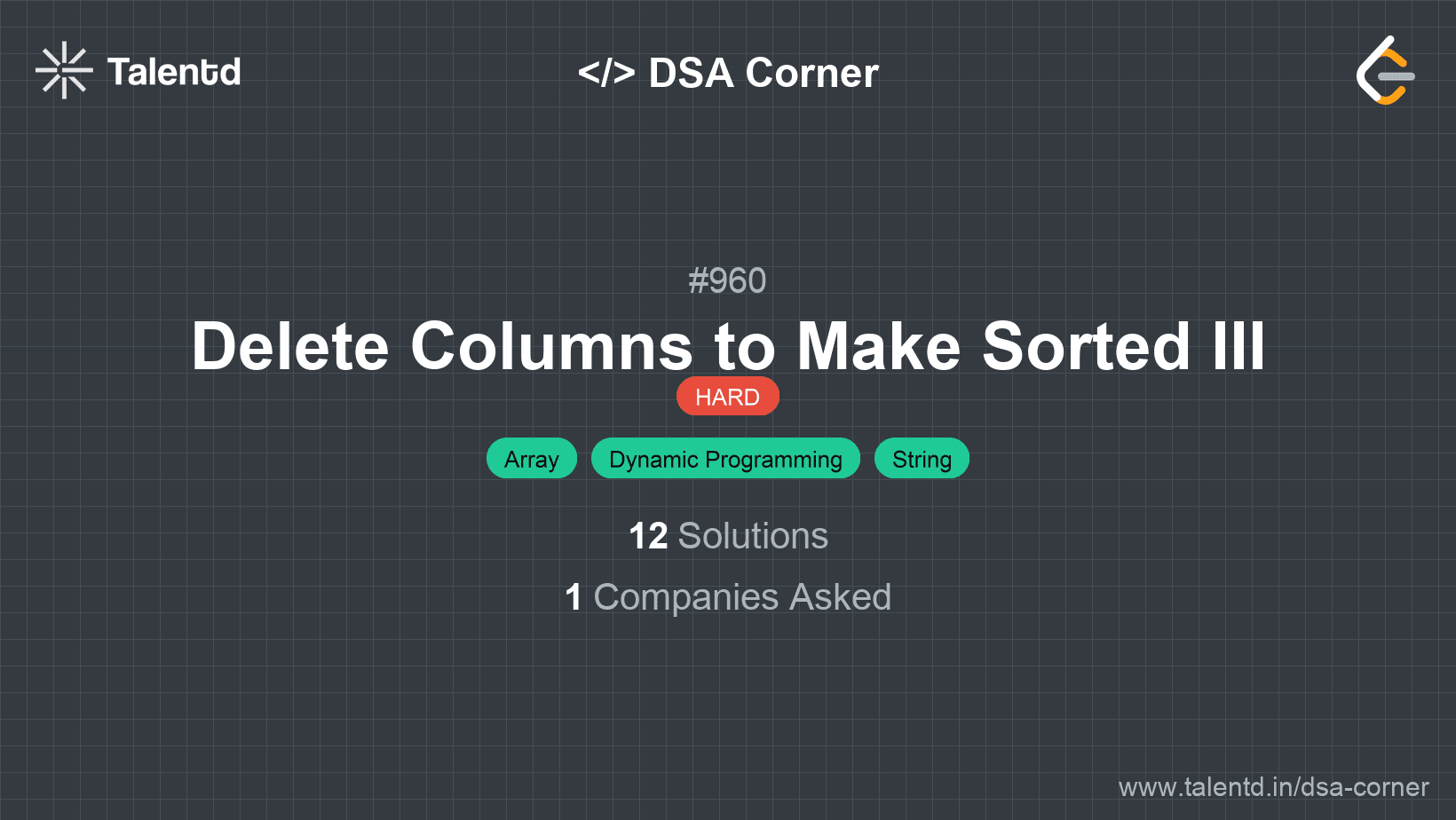 Problem visualization for Delete Columns to Make Sorted III
