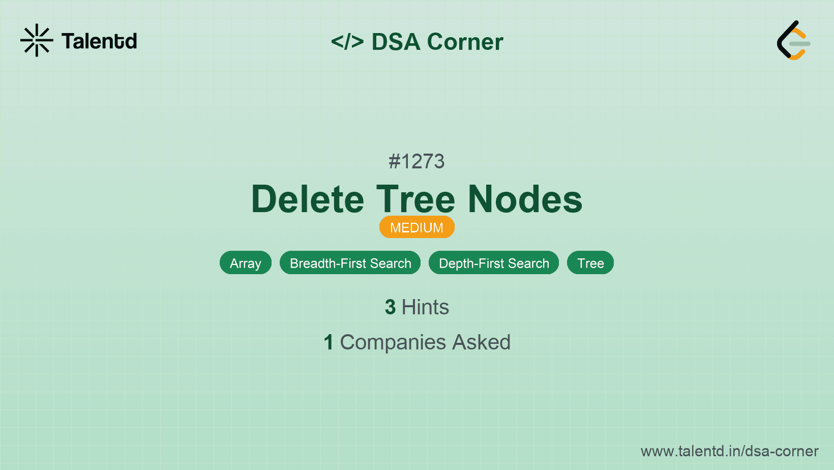 Problem visualization for Delete Tree Nodes