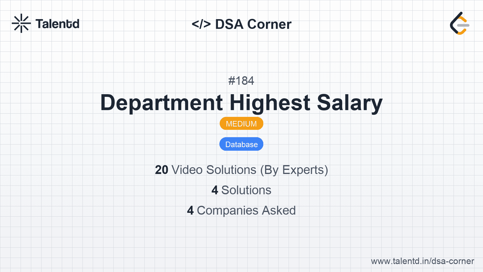 Problem visualization for Department Highest Salary