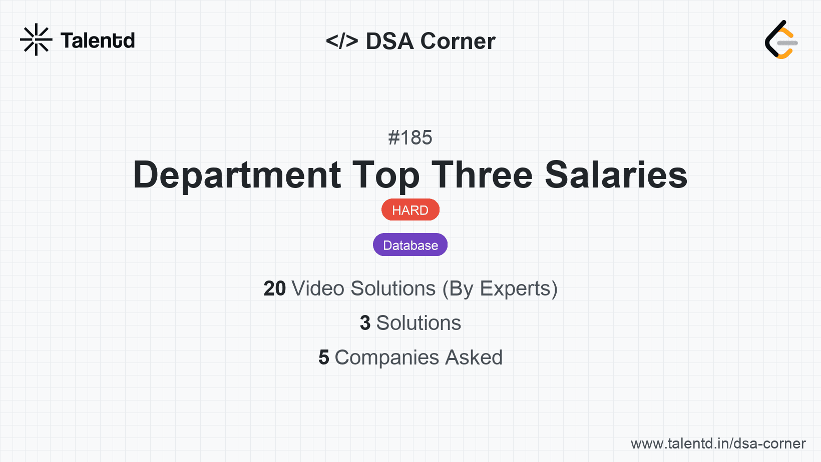 Problem visualization for Department Top Three Salaries