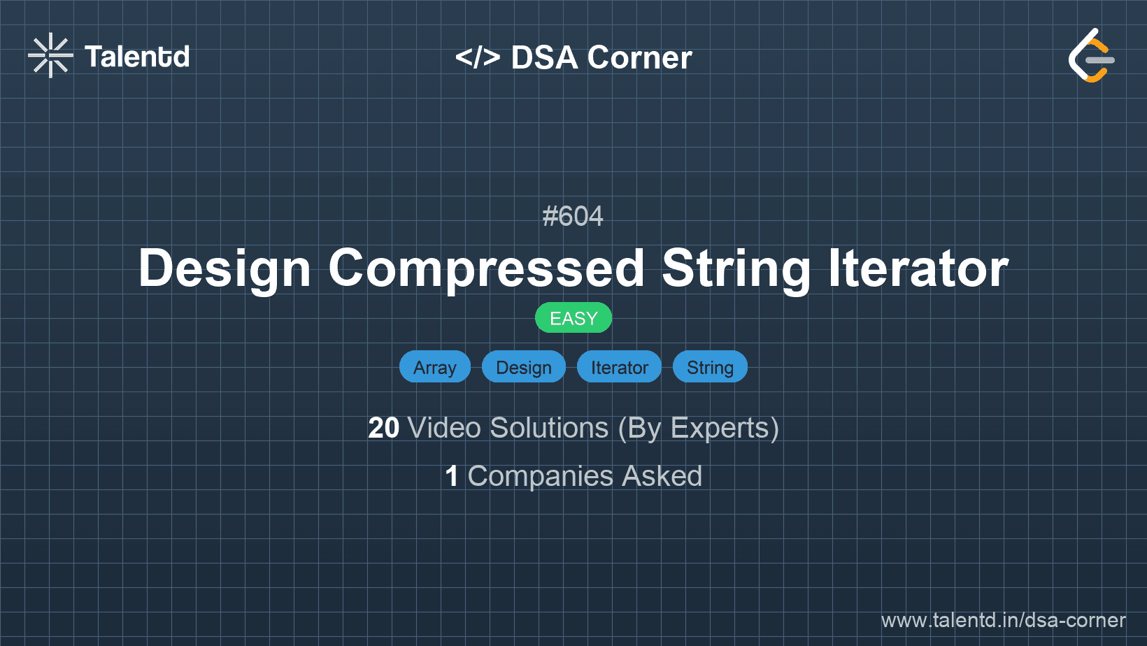 Problem visualization for Design Compressed String Iterator
