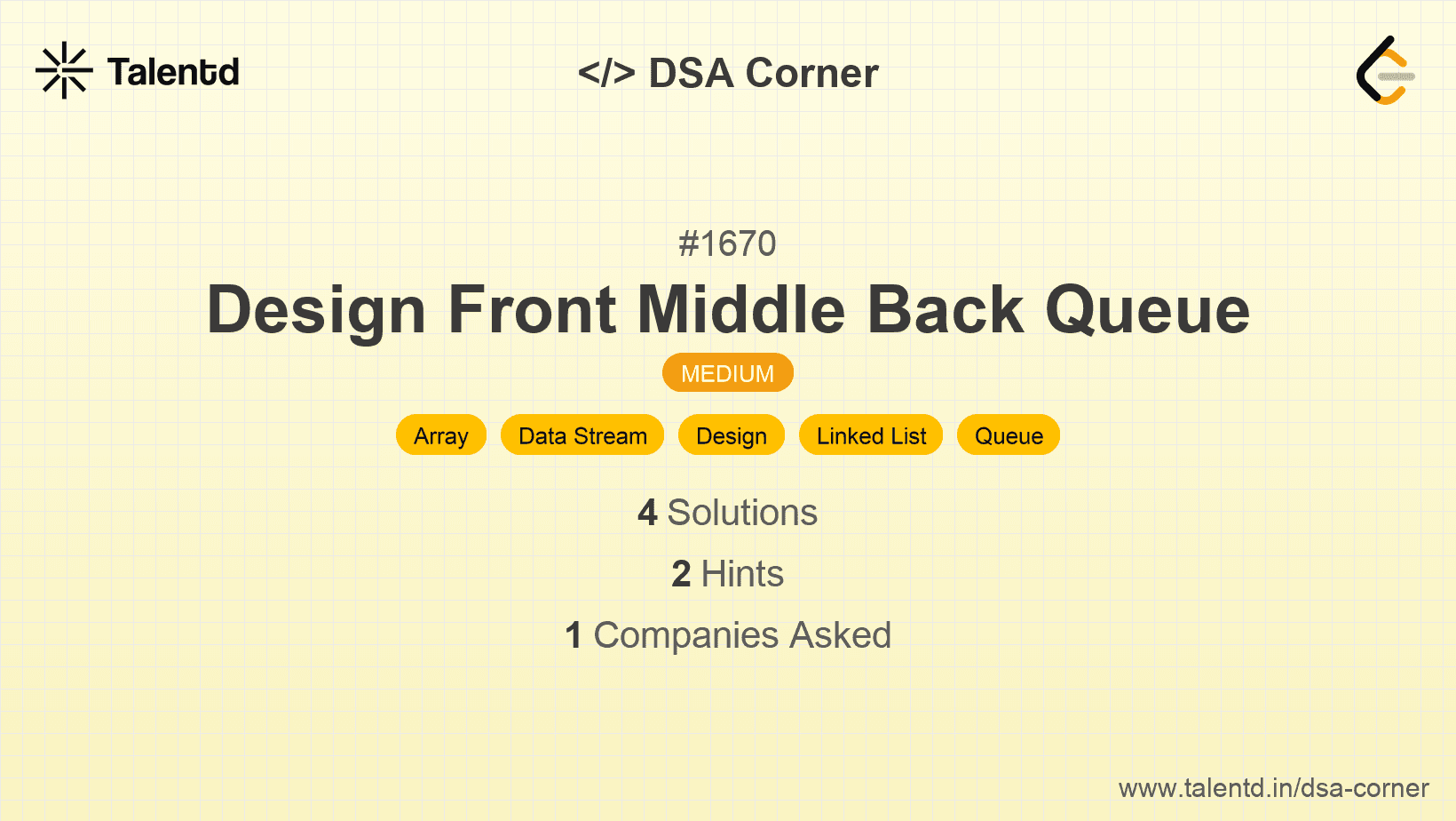 Problem visualization for Design Front Middle Back Queue