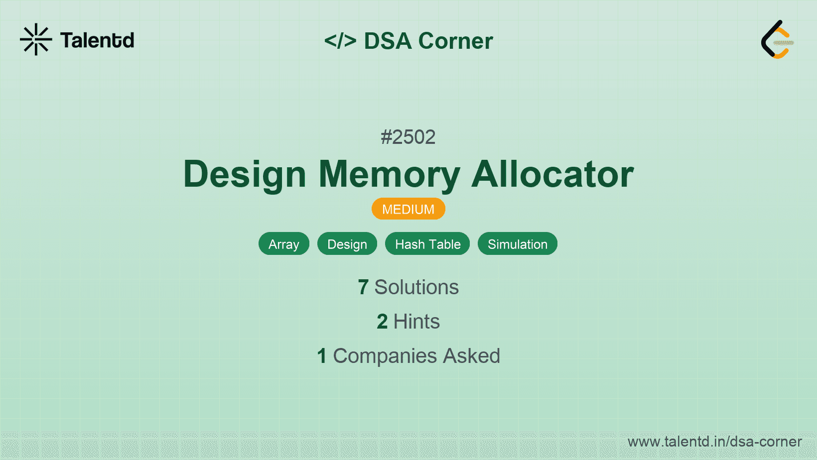 Problem visualization for Design Memory Allocator