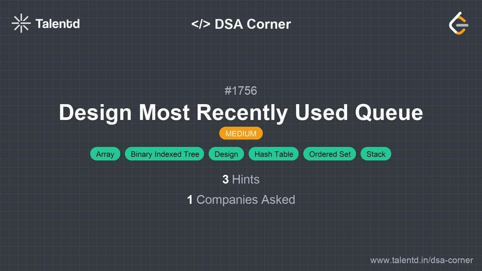 Problem visualization for Design Most Recently Used Queue