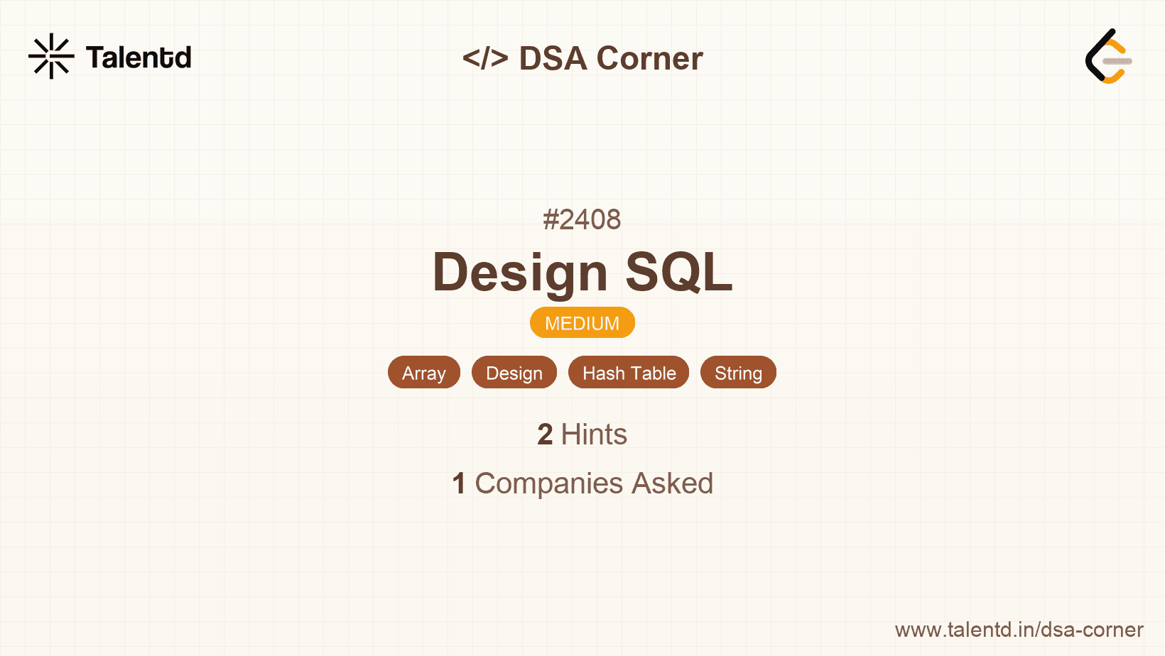 Problem visualization for Design SQL