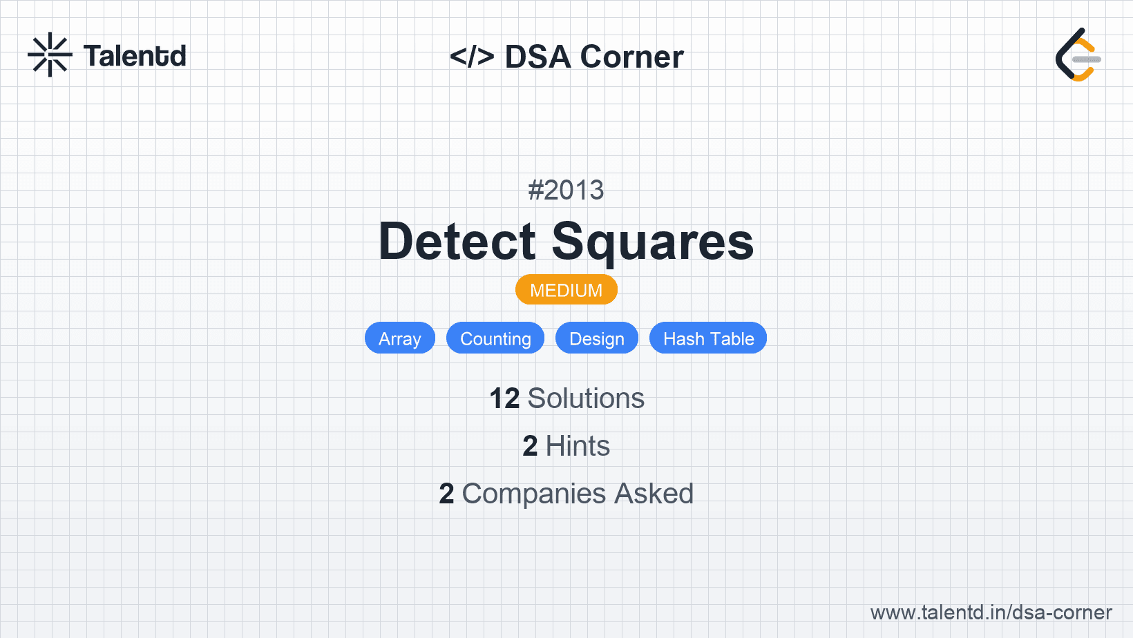 Problem visualization for Detect Squares