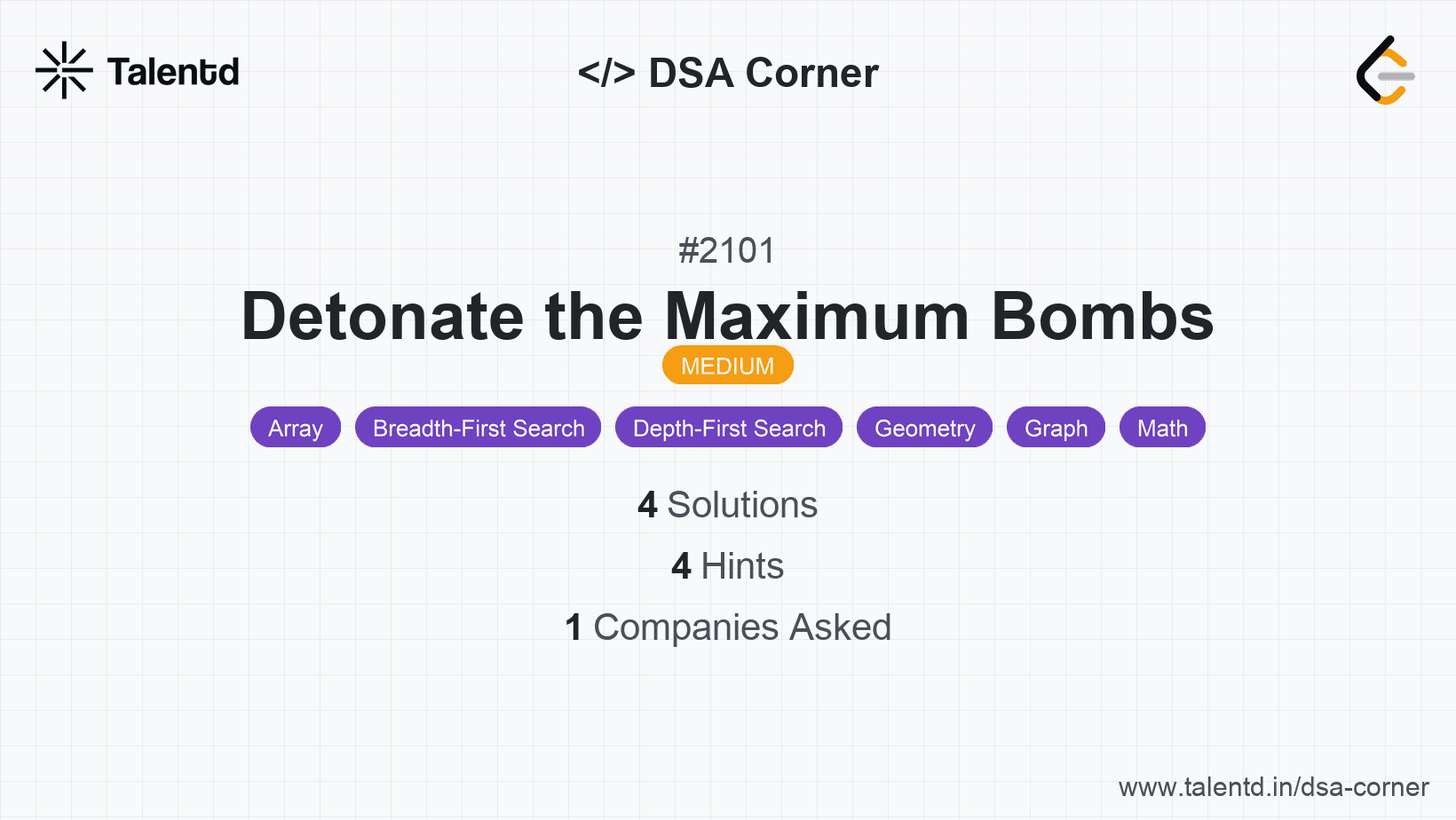 Problem visualization for Detonate the Maximum Bombs