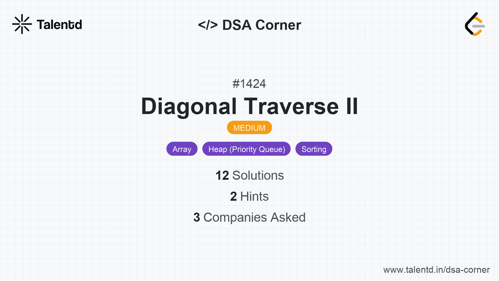 Problem visualization for Diagonal Traverse II