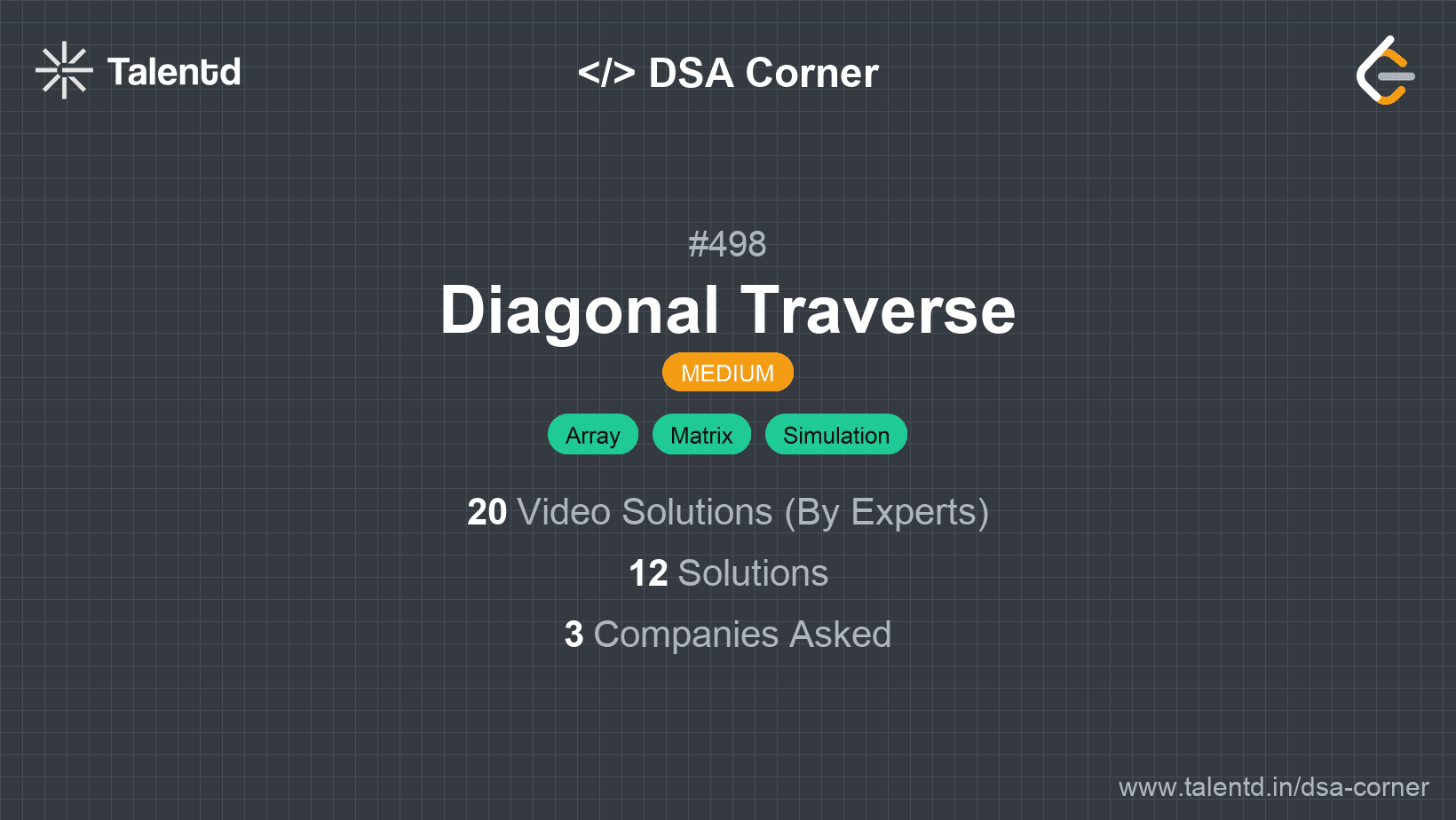 Problem visualization for Diagonal Traverse