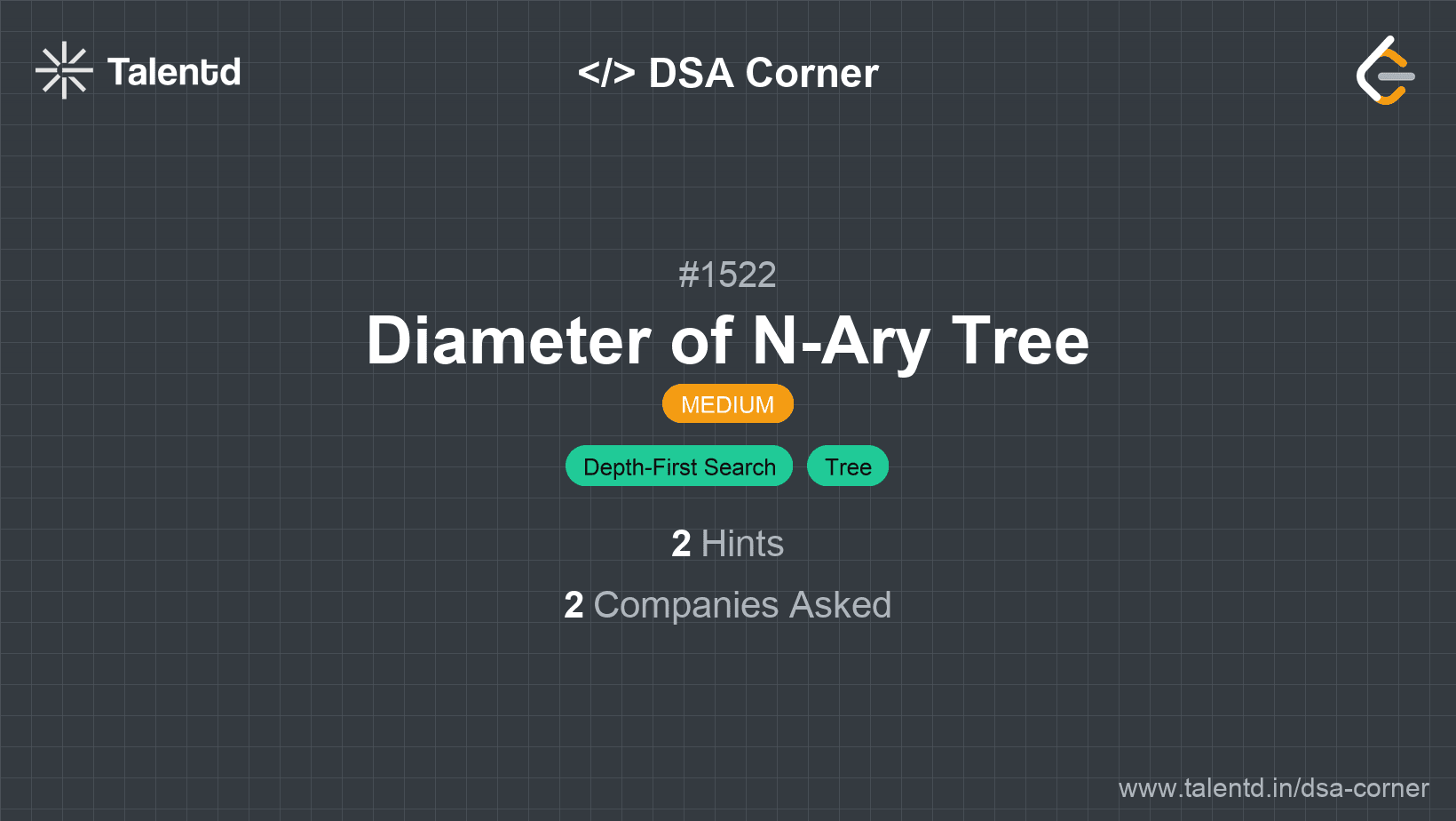 Problem visualization for Diameter of N-Ary Tree