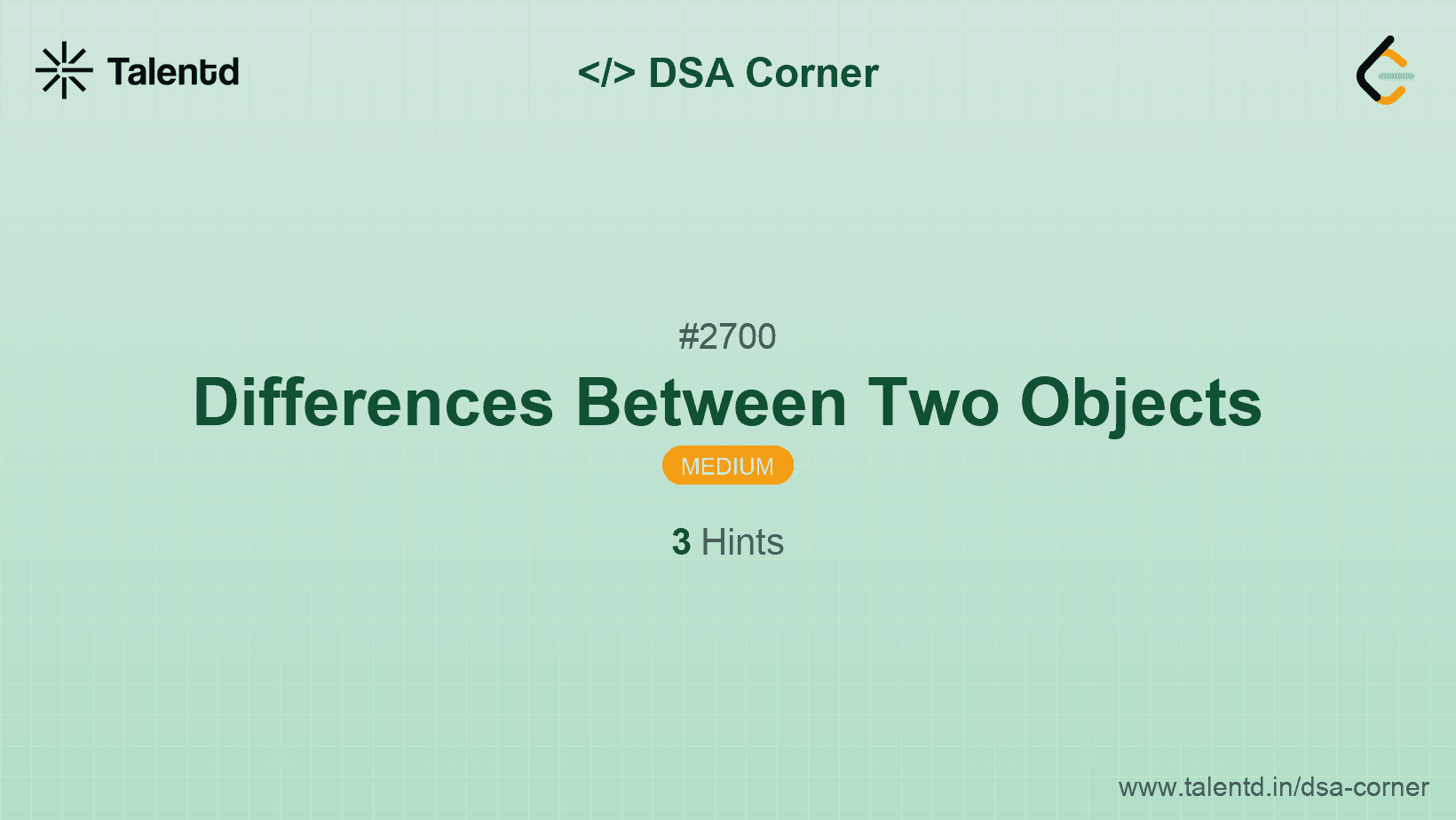 Problem visualization for Differences Between Two Objects