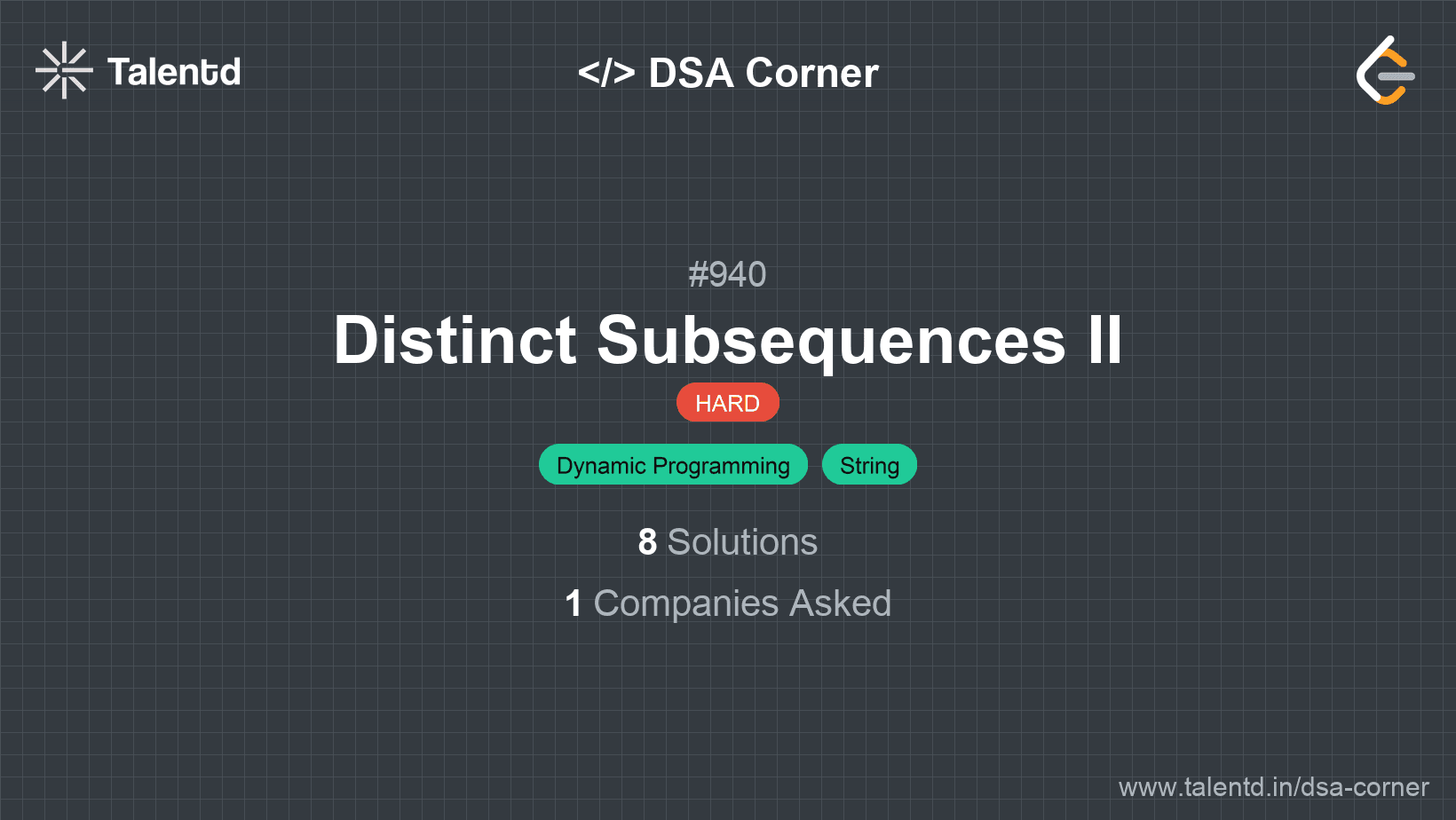 Problem visualization for Distinct Subsequences II
