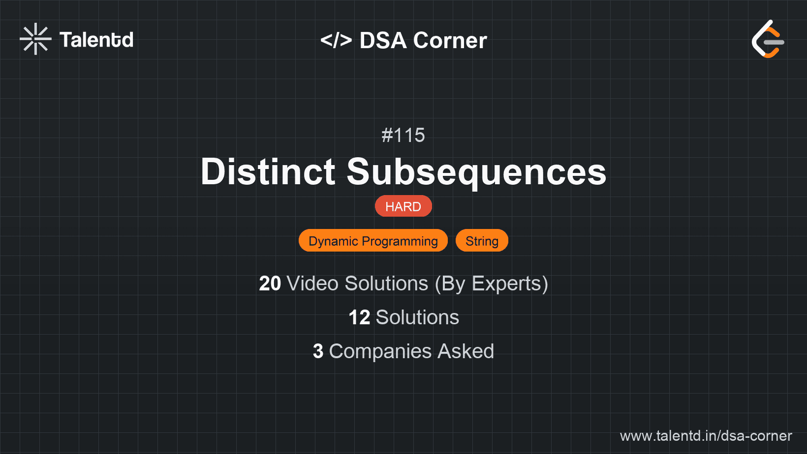Problem visualization for Distinct Subsequences