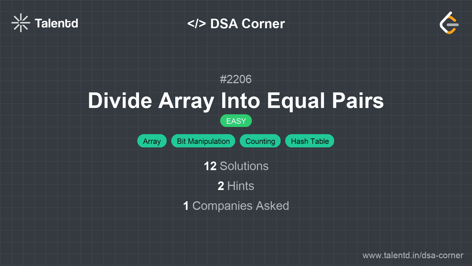 Problem visualization for Divide Array Into Equal Pairs