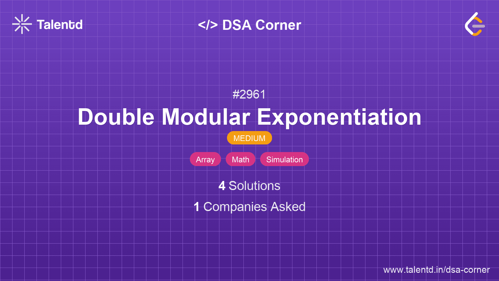 Problem visualization for Double Modular Exponentiation