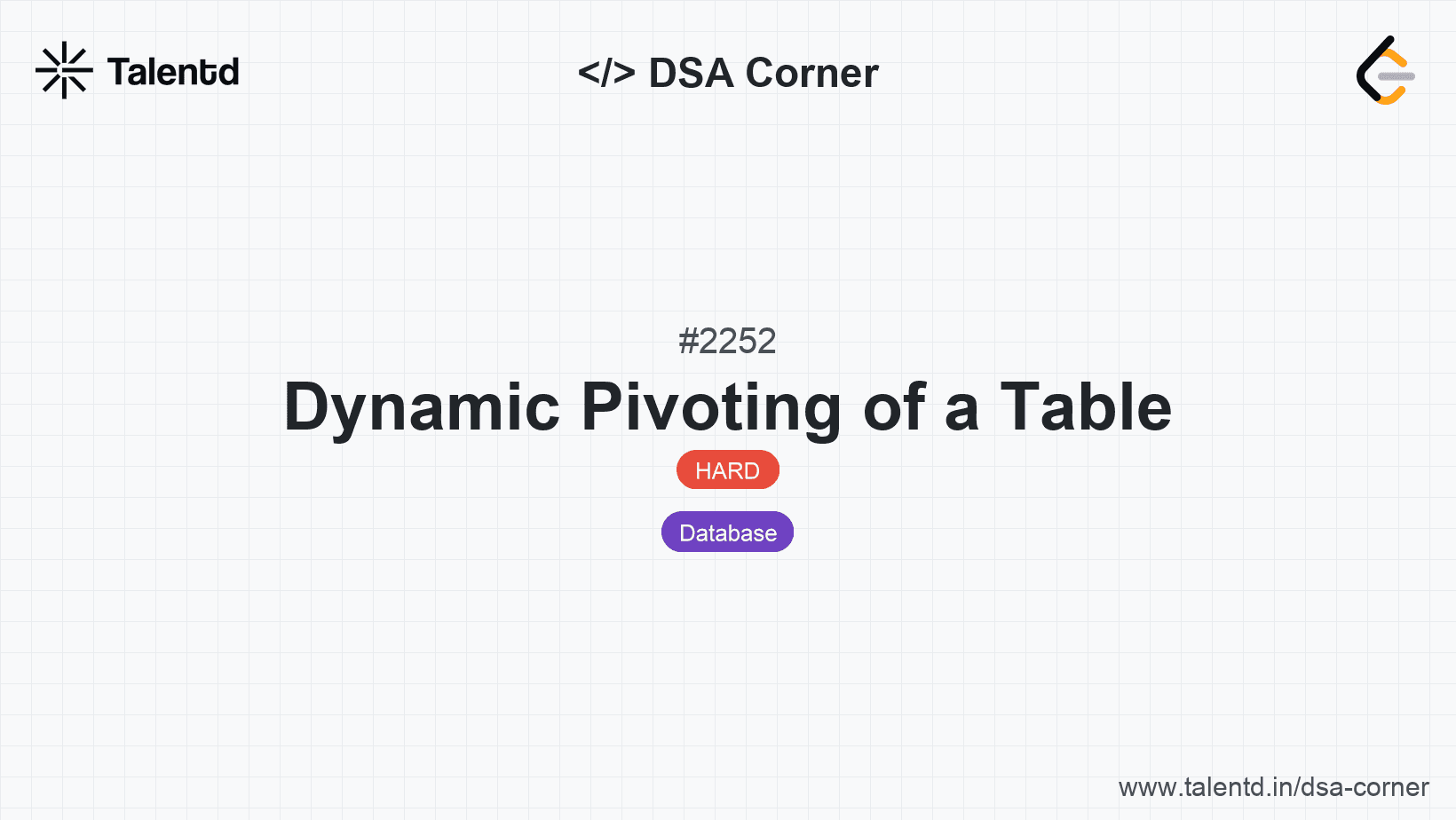 Problem visualization for Dynamic Pivoting of a Table