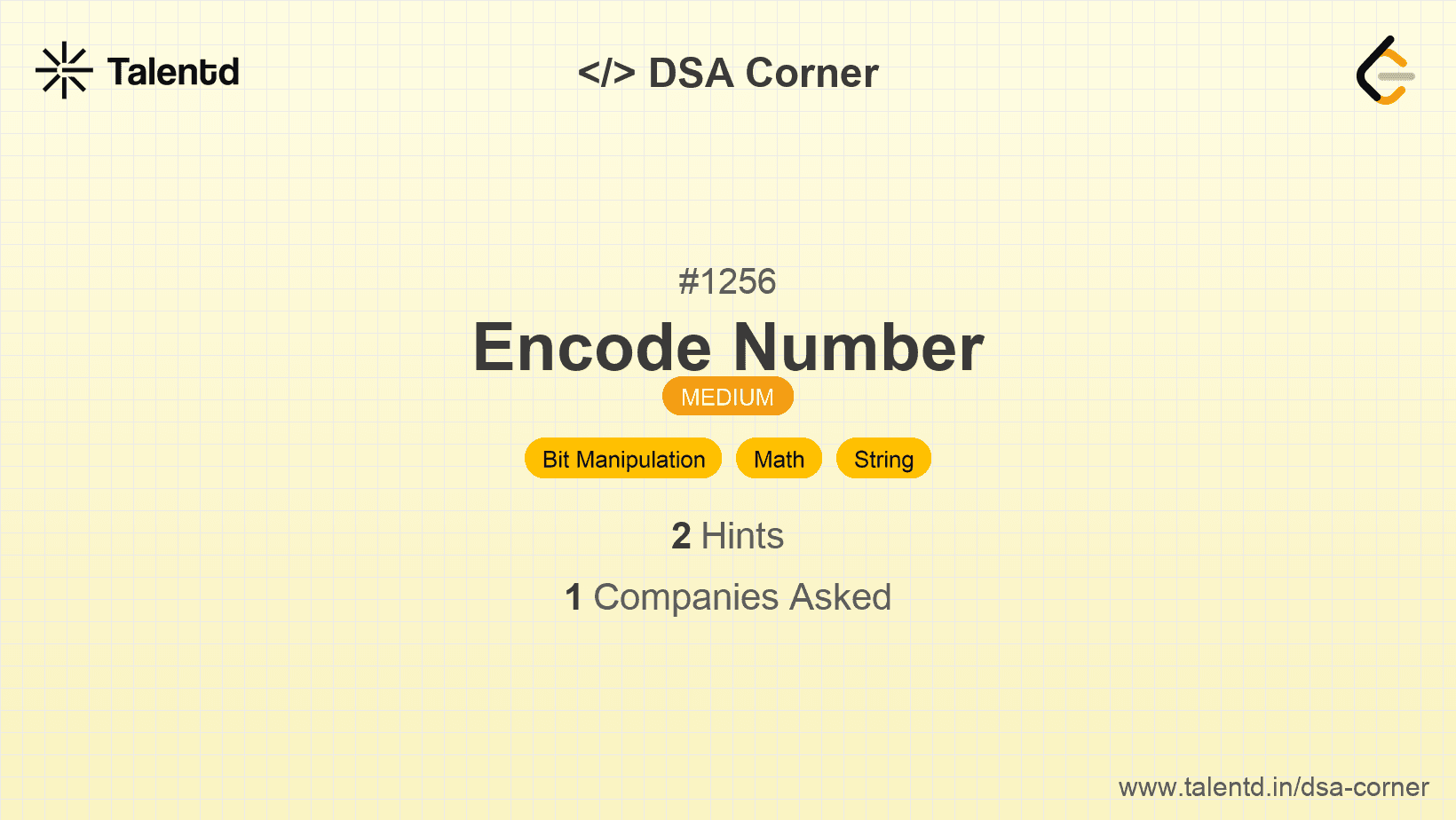 Problem visualization for Encode Number