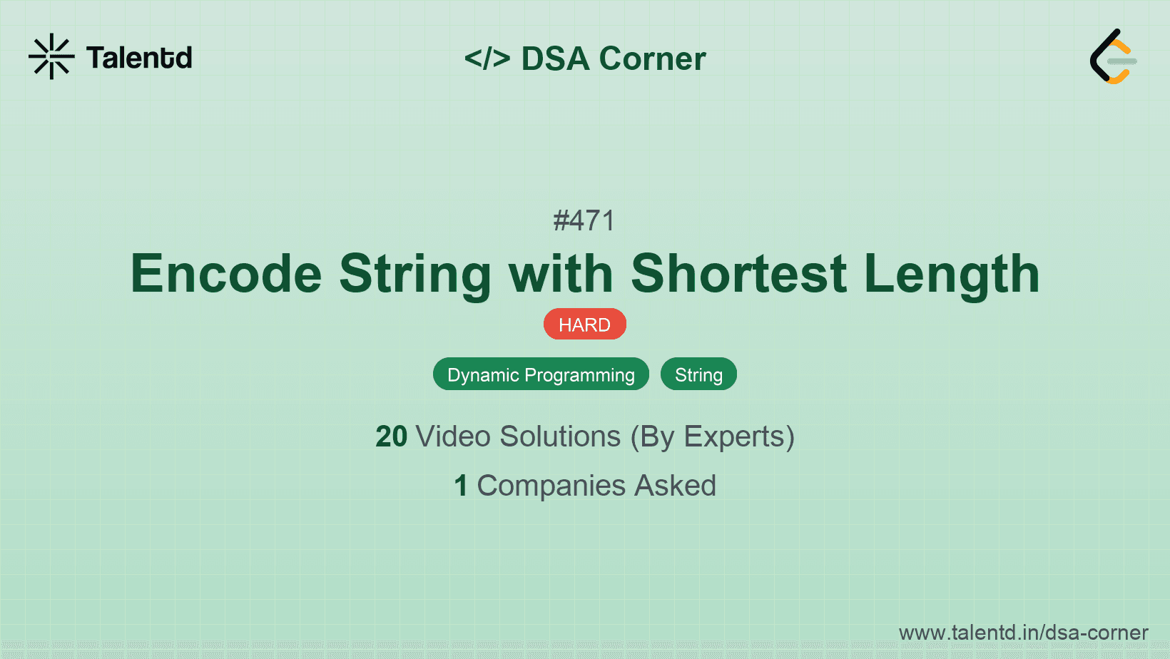 Problem visualization for Encode String with Shortest Length