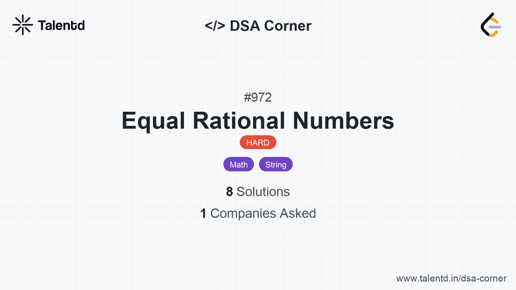 Problem visualization for Equal Rational Numbers