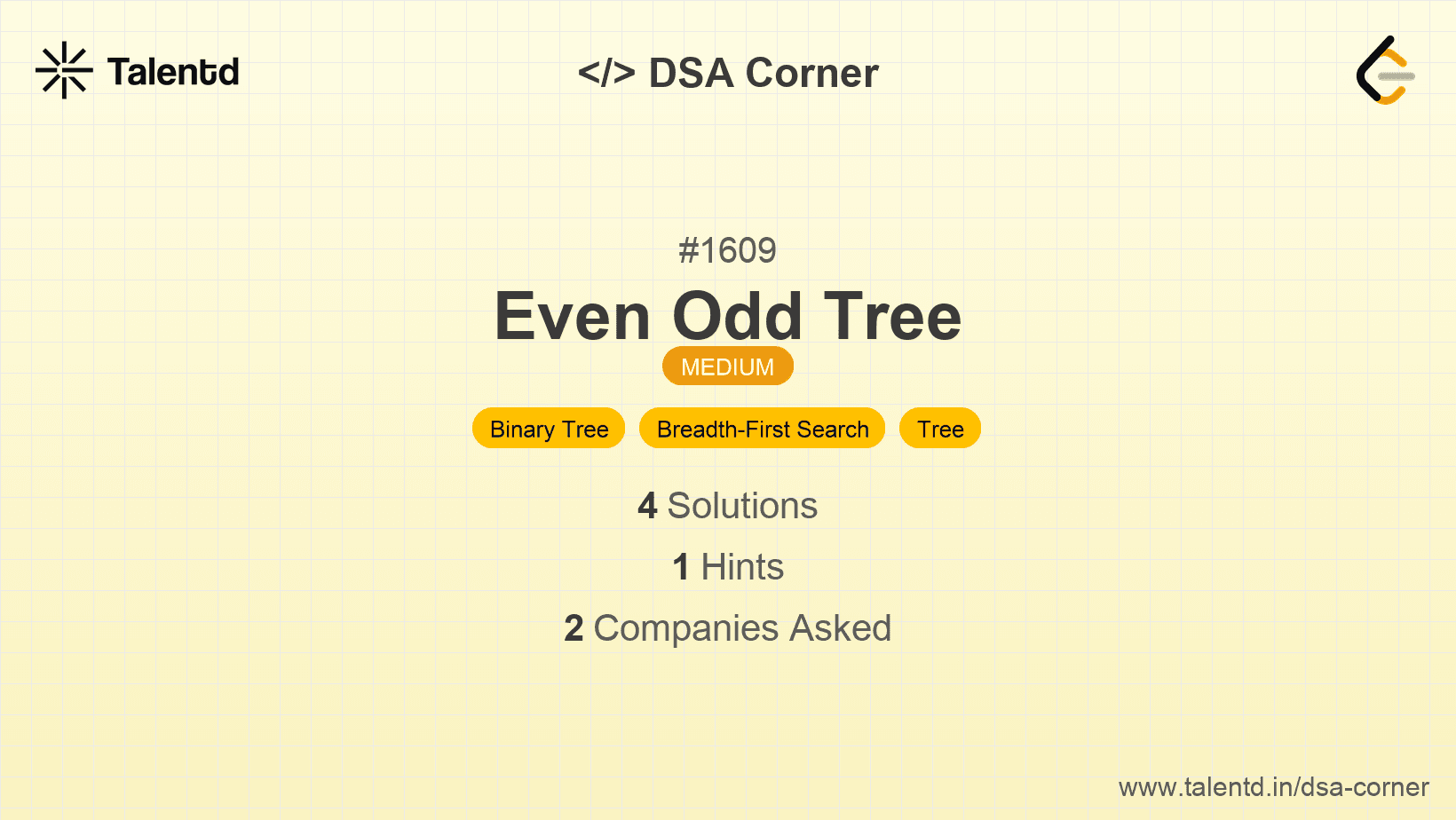 Problem visualization for Even Odd Tree
