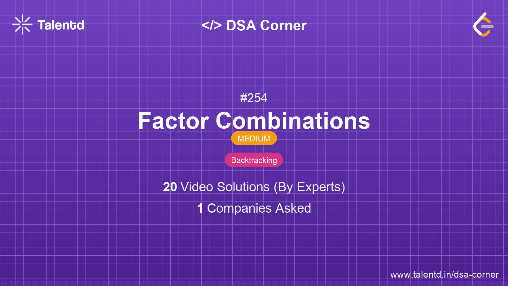 Problem visualization for Factor Combinations