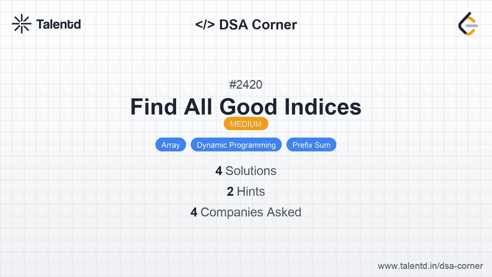 Problem visualization for Find All Good Indices