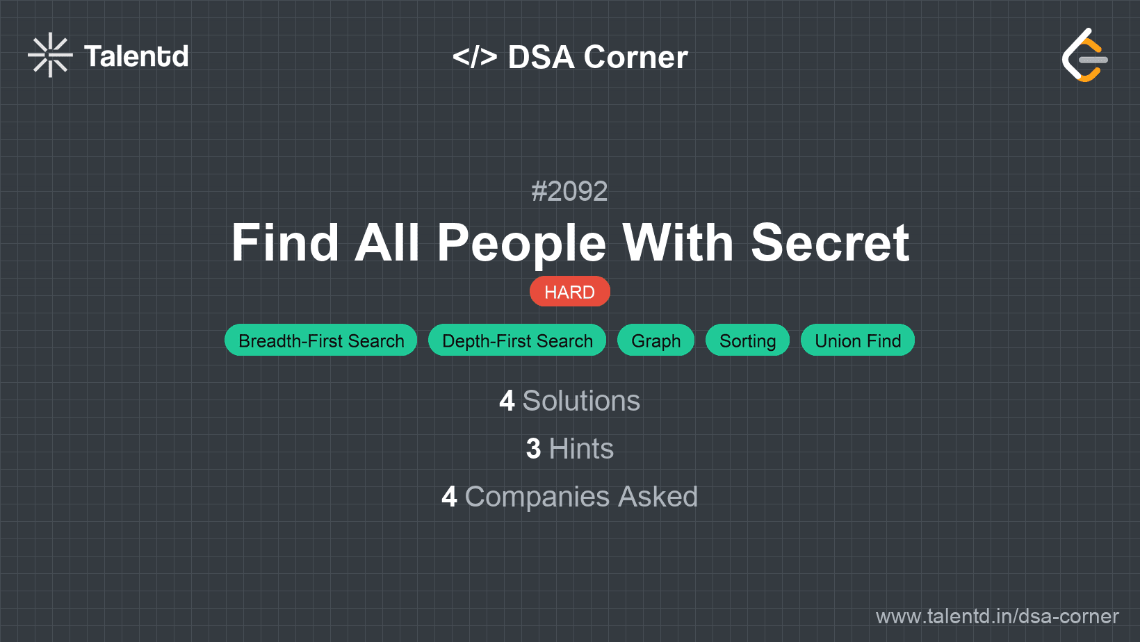 Problem visualization for Find All People With Secret