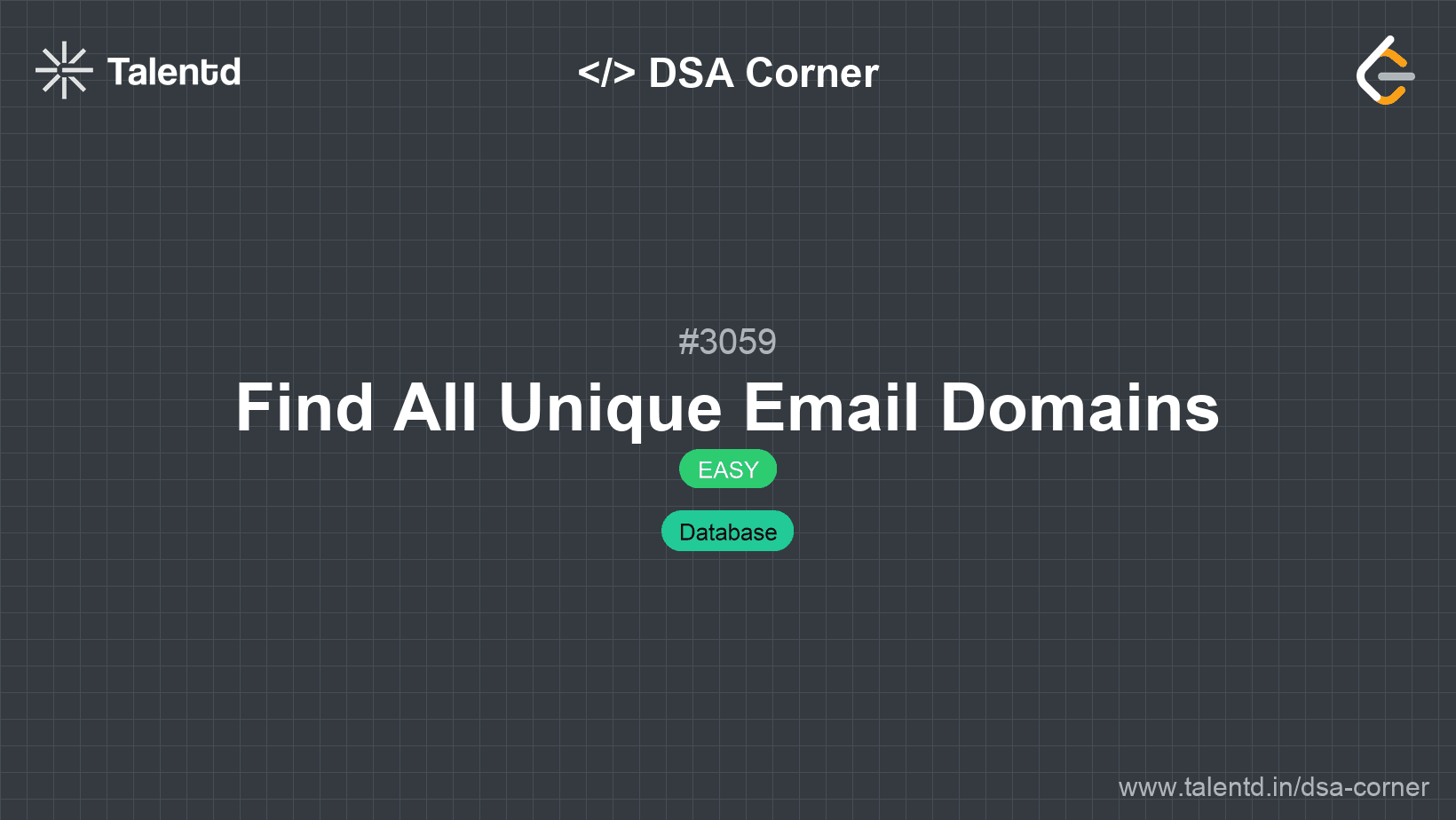 Problem visualization for Find All Unique Email Domains