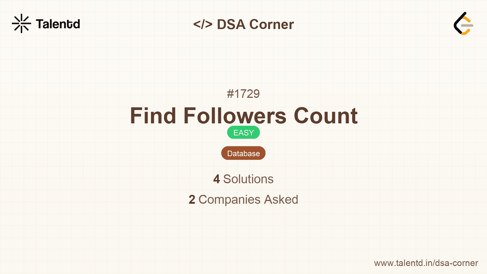 Problem visualization for Find Followers Count