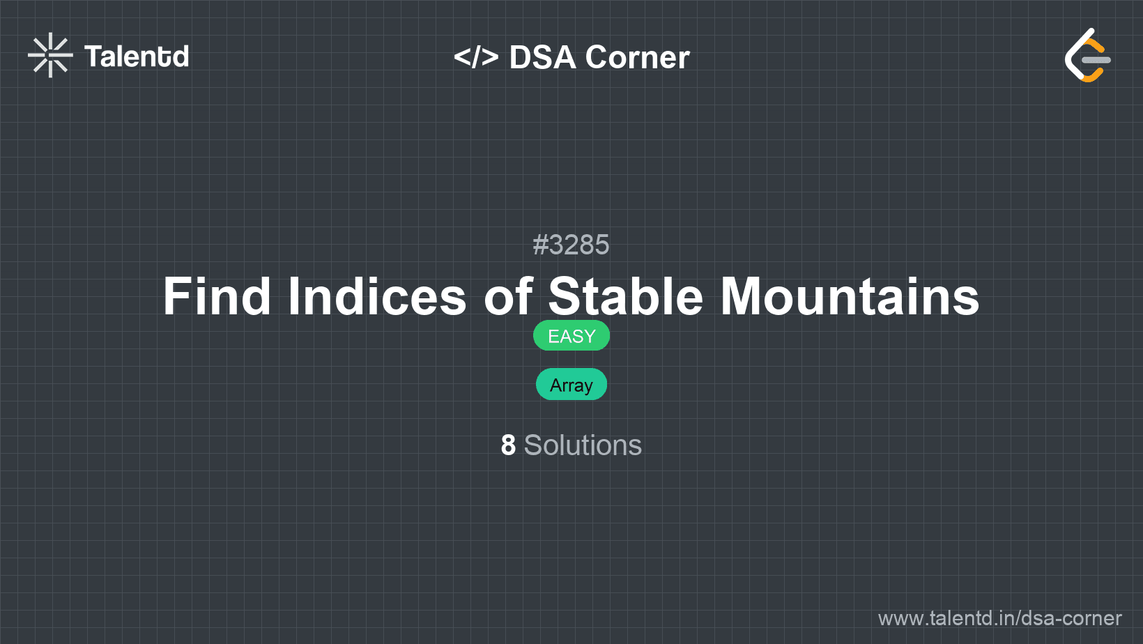 Problem visualization for Find Indices of Stable Mountains