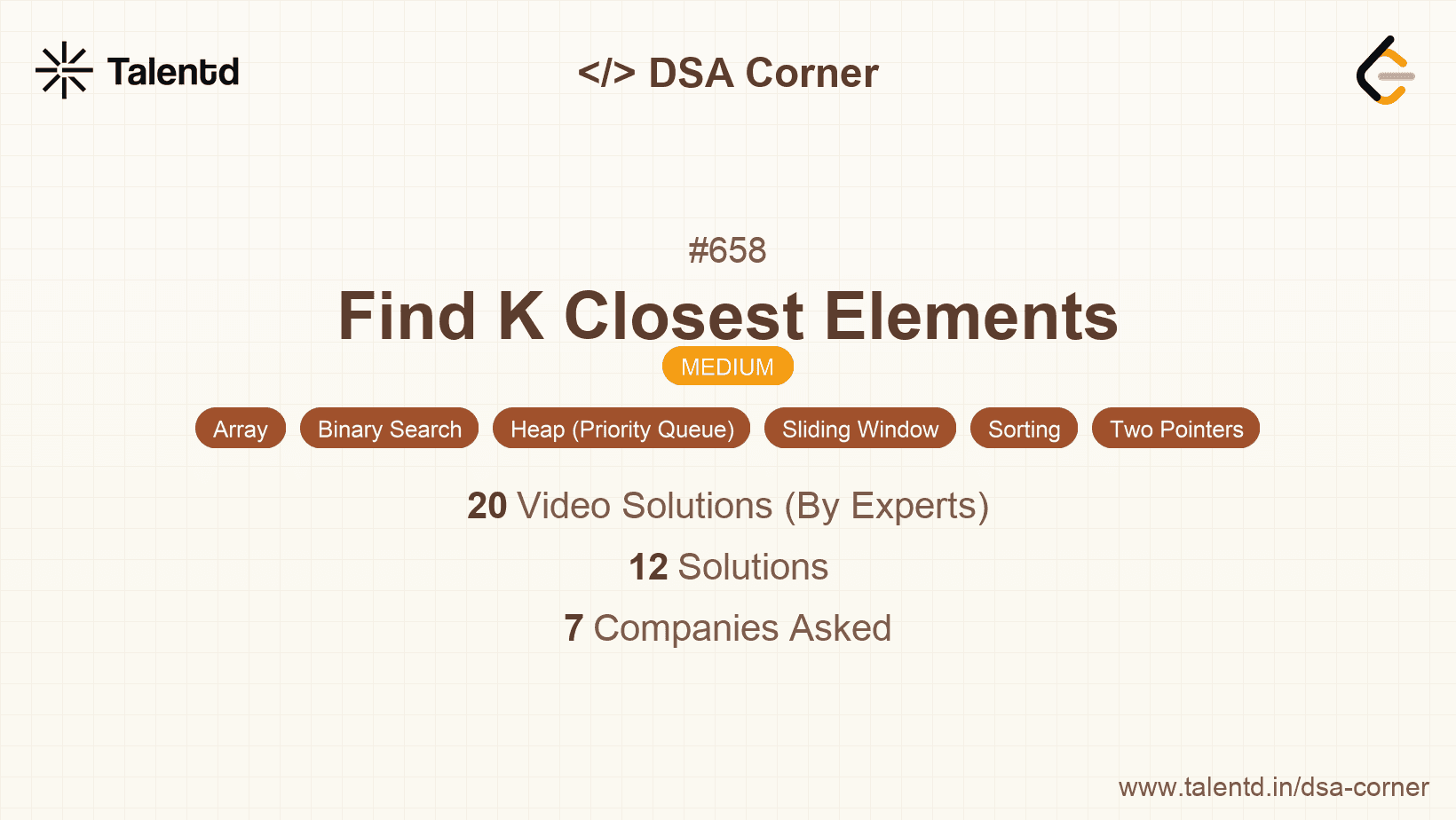 Problem visualization for Find K Closest Elements