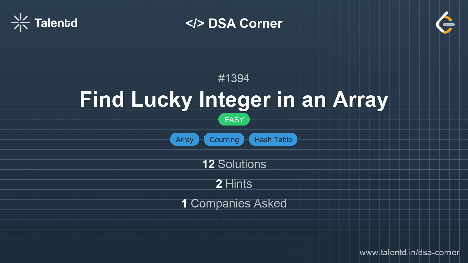 Problem visualization for Find Lucky Integer in an Array