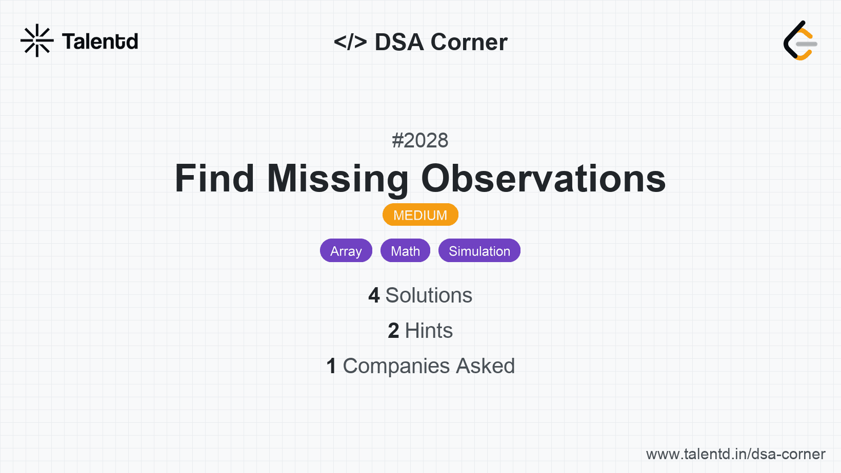 Problem visualization for Find Missing Observations