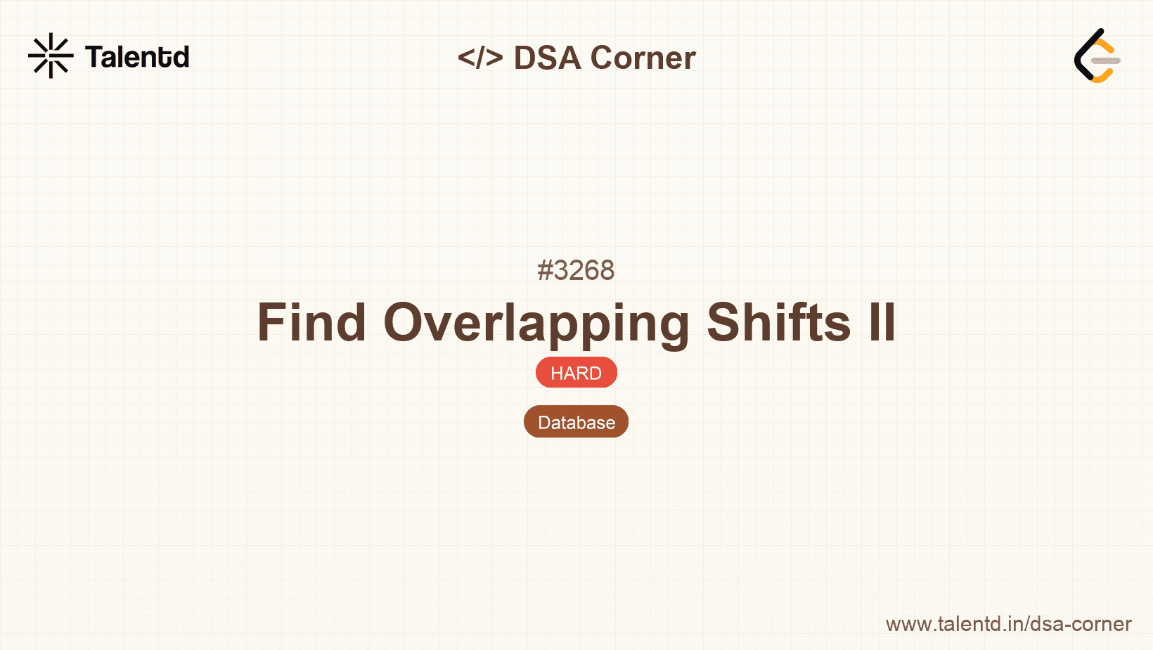 Problem visualization for Find Overlapping Shifts II