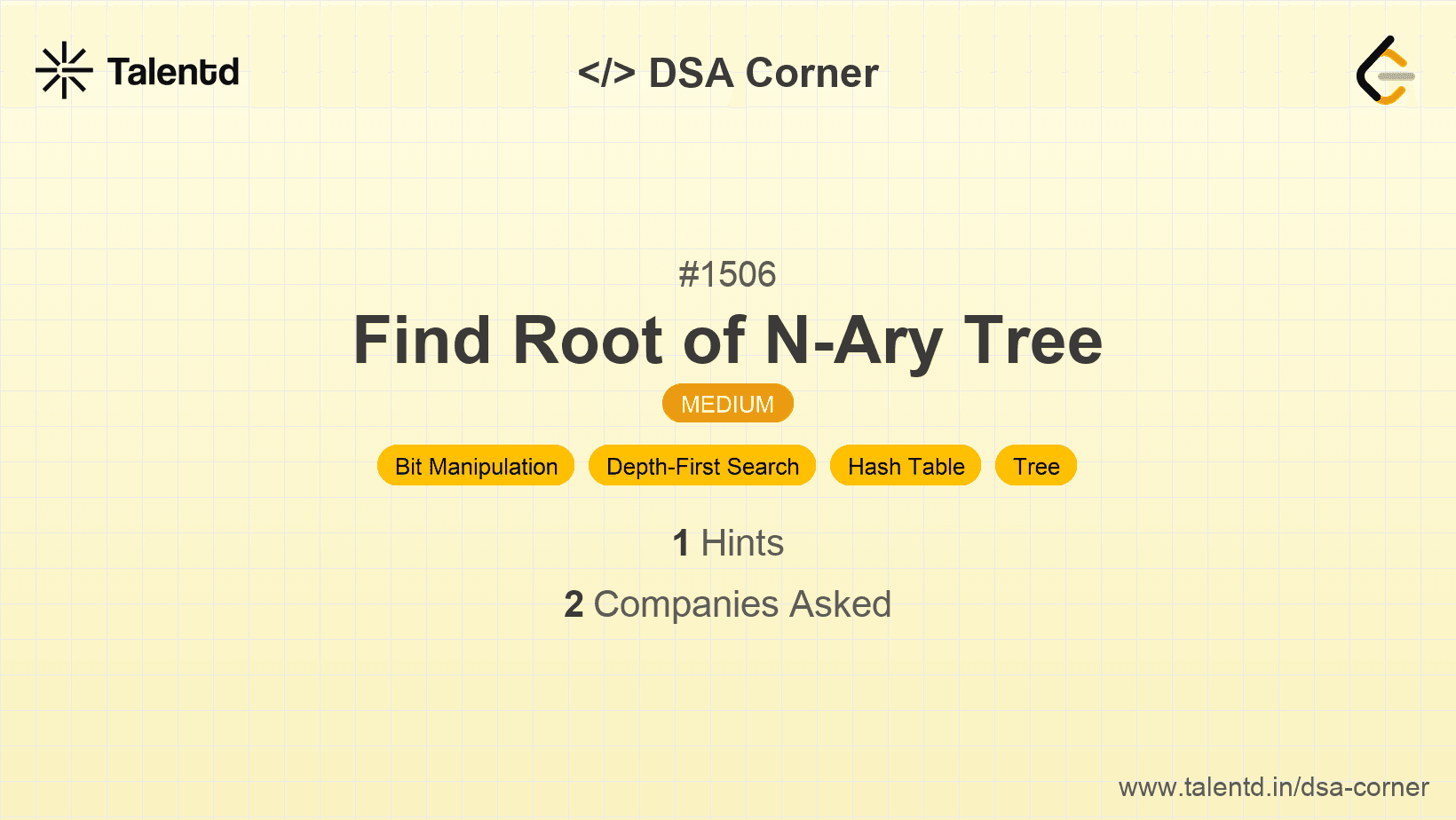 Problem visualization for Find Root of N-Ary Tree